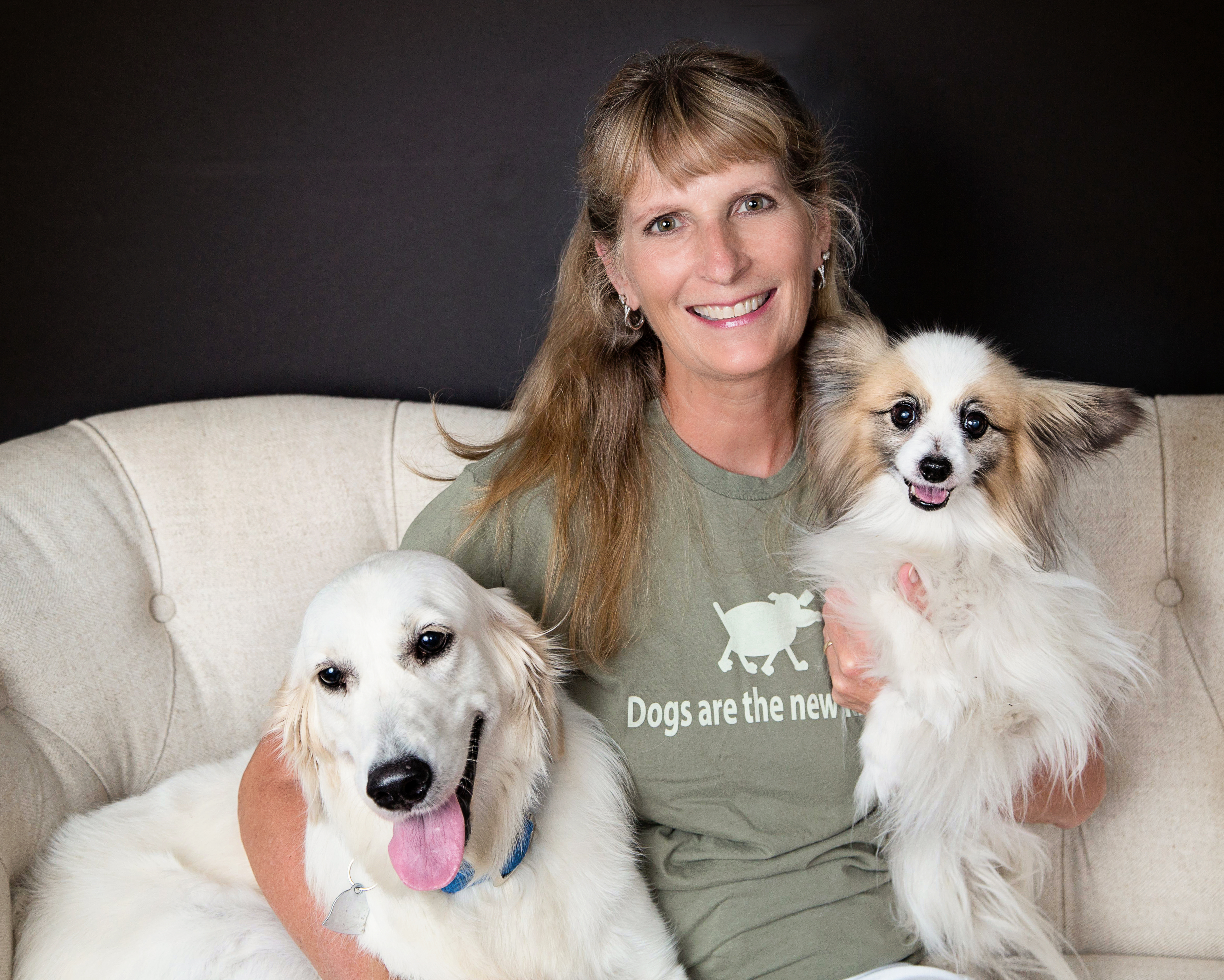 Peggy Hoyt with pets
