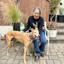 Woman with greyhound