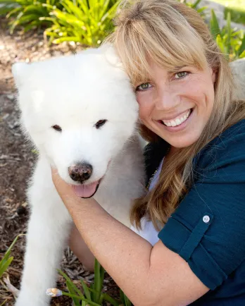 Dr. Gardner and white dog