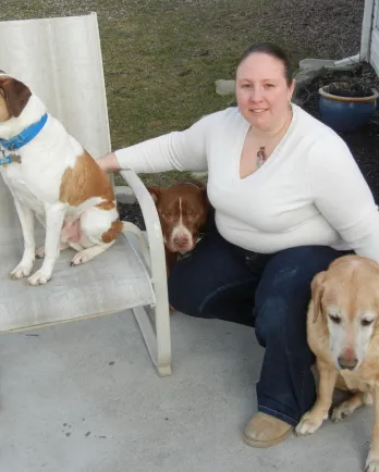 Maria Stoerrle with her two dogs